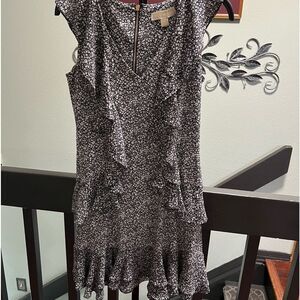 Michael Kors Black and White Floral Dress EUC #053